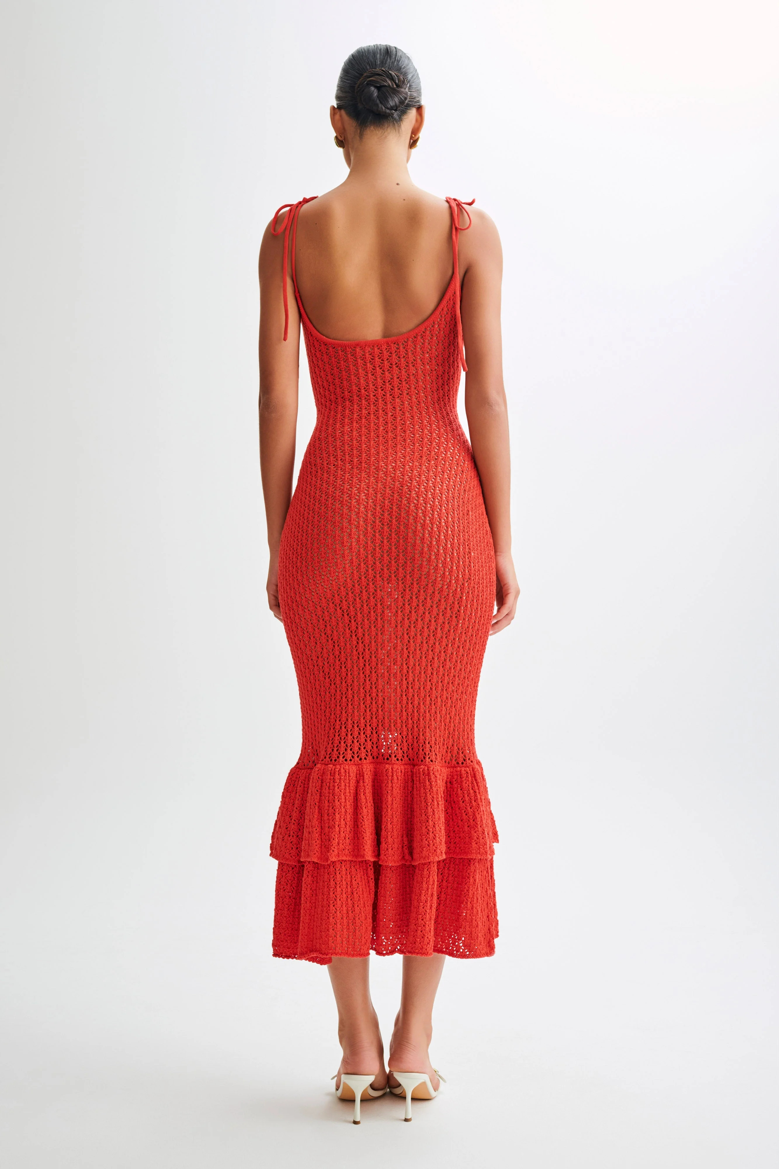 Bianca Knit Midi Dress - Pomegranate | MESHKI US
