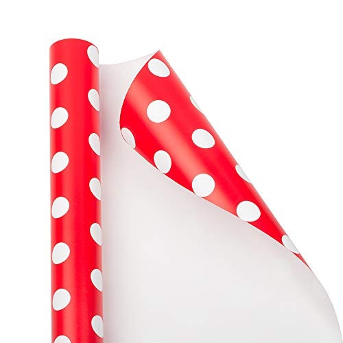 JAM Paper Gift Wrap - Polka Dot Wrapping Paper - 25 Sq Ft (30 in x 10 Ft) - Red with White Dots - Roll Sold Individually | Amazon (US)