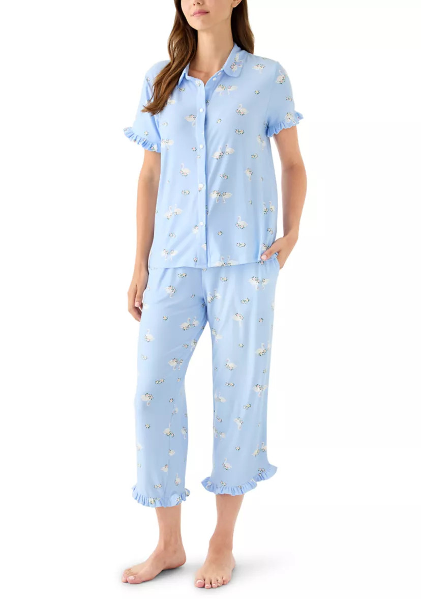 Women's Short Sleeve Ruffle Pajama Set | Belk