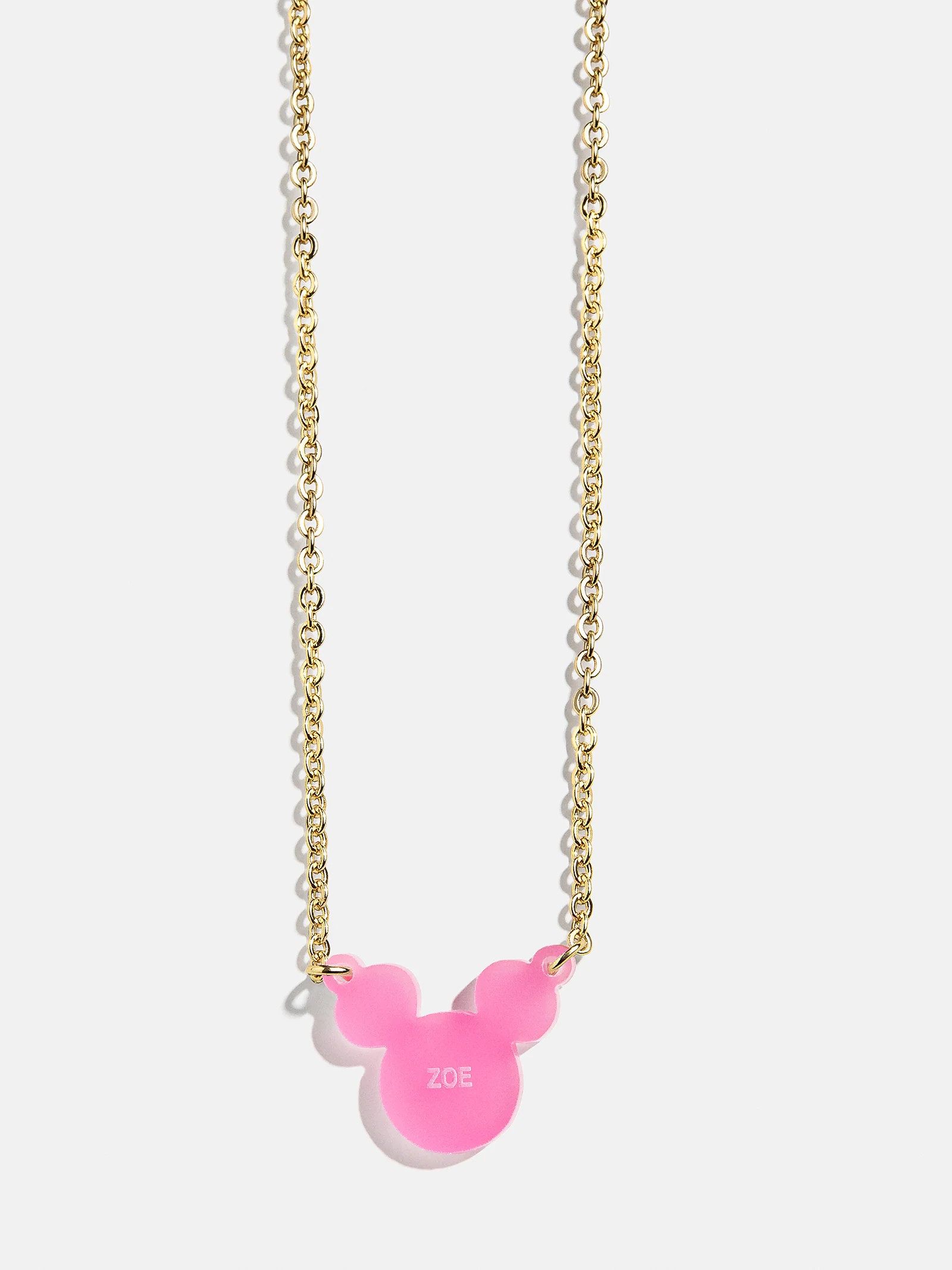 Disney Mickey Mouse Custom Acrylic Necklace - Translucent Magenta | BaubleBar (US)