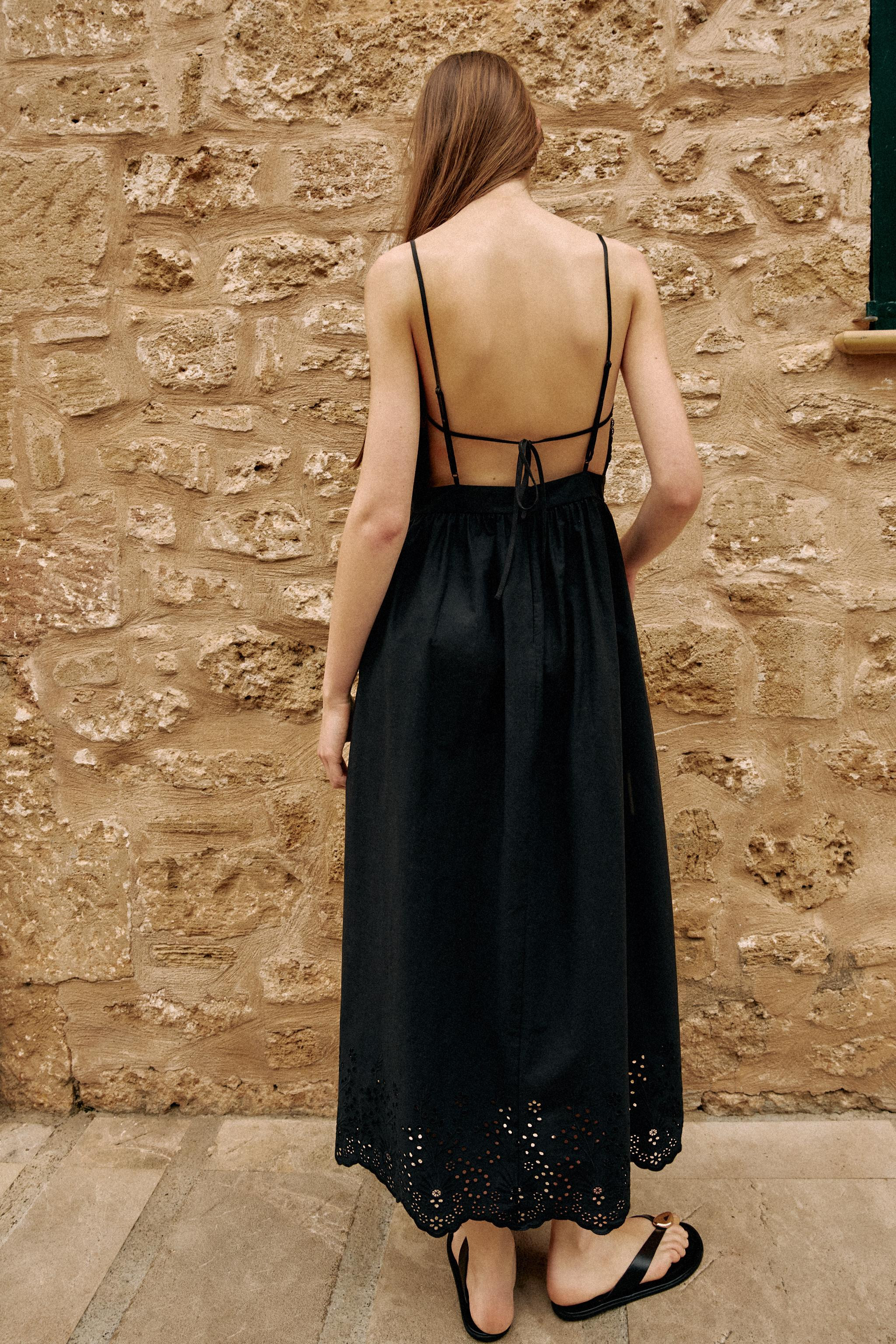 MIDI DRESS WITH CUTWORK EMBROIDERY | Zara UK