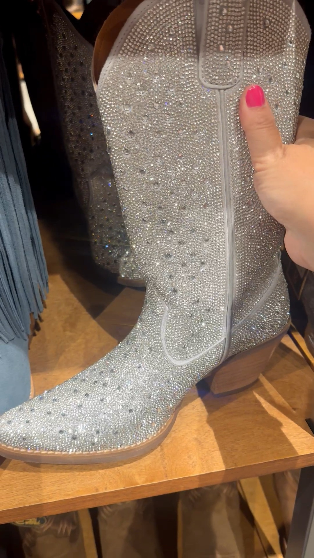 Currently accepting applications for my ✨Shania era✨ because these rhinestone boots were too good to leave behind. The sparkle, the country-glam vibe, the way they instantly make every outfit feel like a concert moment… obsessed. 🤍✨ Linked for anyone else ready to add a little country star energy to their wardrobe. #CowgirlEra #RhinestoneBoots #WesternStyle #FestivalFashion #ShaniaTwainVibes