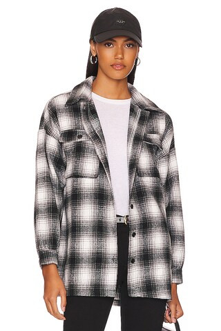 Lovers and Friends Harlow Flannel Shacket in Black & White from Revolve.com | Revolve Clothing (Global)