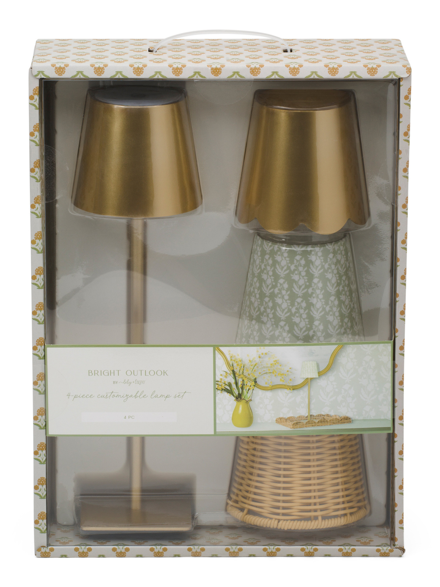 4pc 14in Rechargeable Lamp With 4 Interchangeable Shades | Marshalls