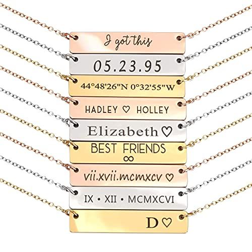 Amazon.com: Personalized Necklace for Women Graduation Gift Mothers Day Gift for Her Silver Name ... | Amazon (US)