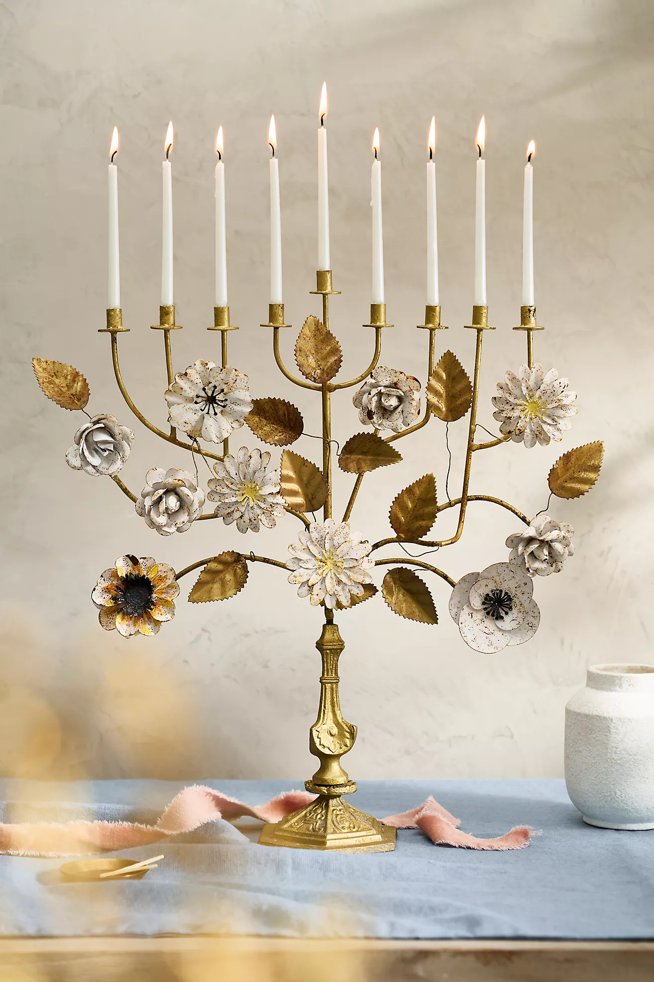 Floral Menorah, Tall | Anthropologie (US)
