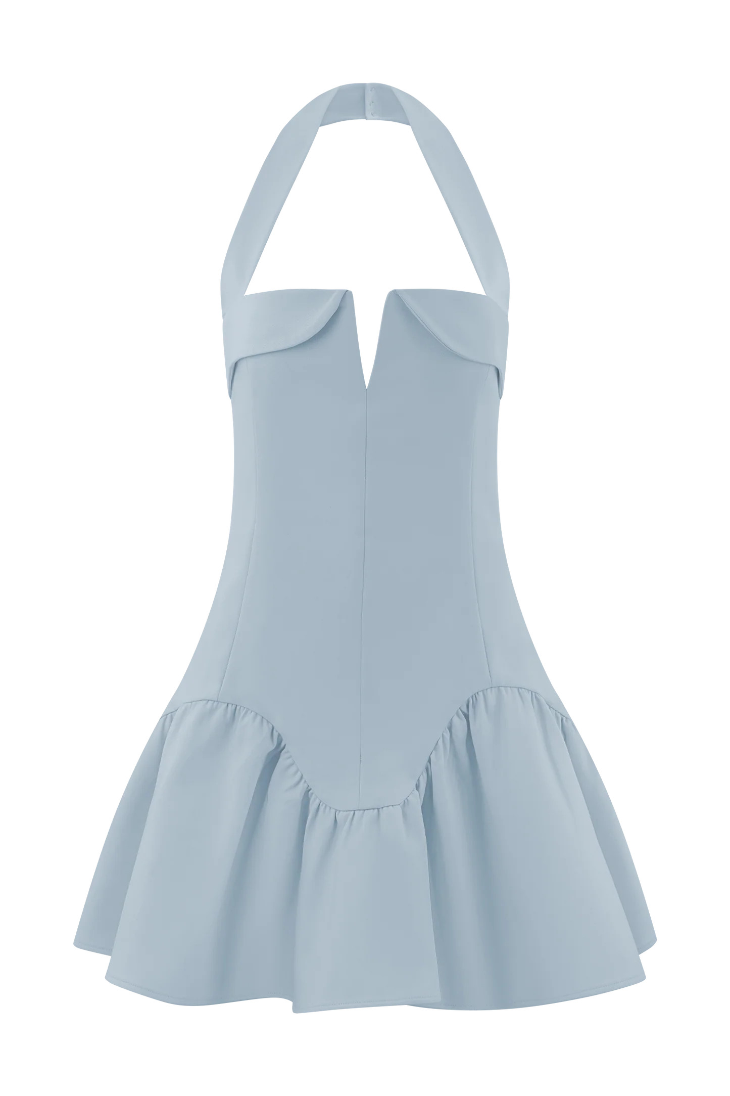 Calipso Halter Mini Dress - Cornflower Blue | MESHKI US