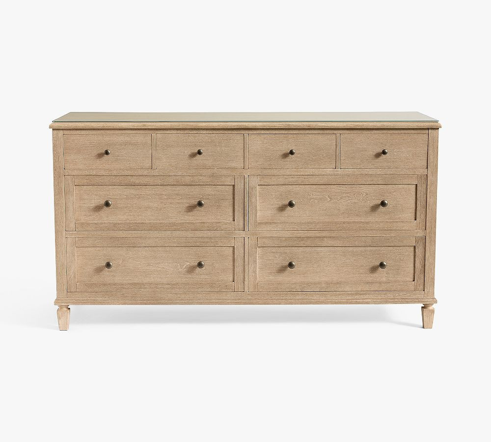Sausalito 8-Drawer Dresser with Glass Top, Seadrift, 66 | Pottery Barn (US)