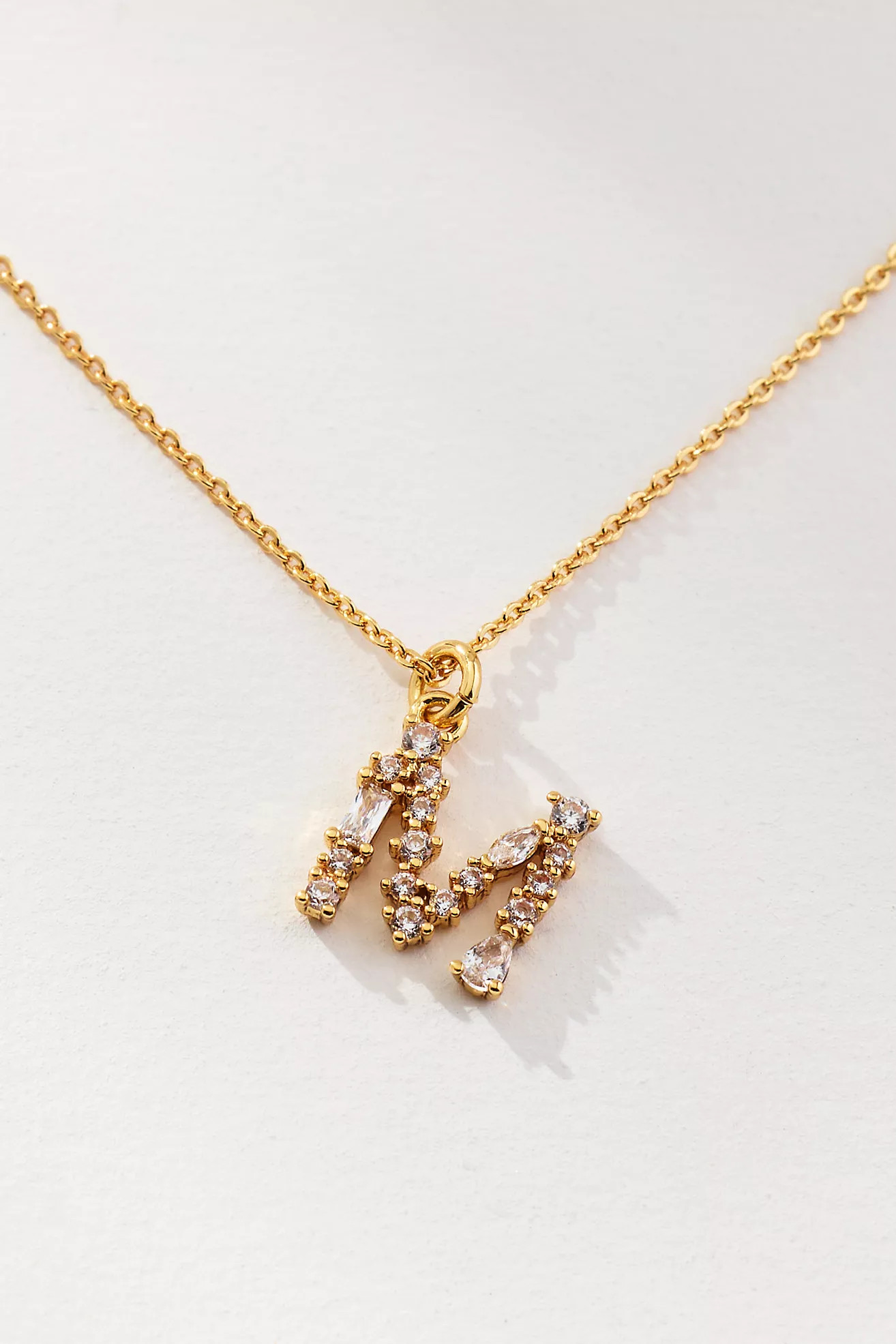 Delicate Crystal Monogram Necklace | Anthropologie (US)