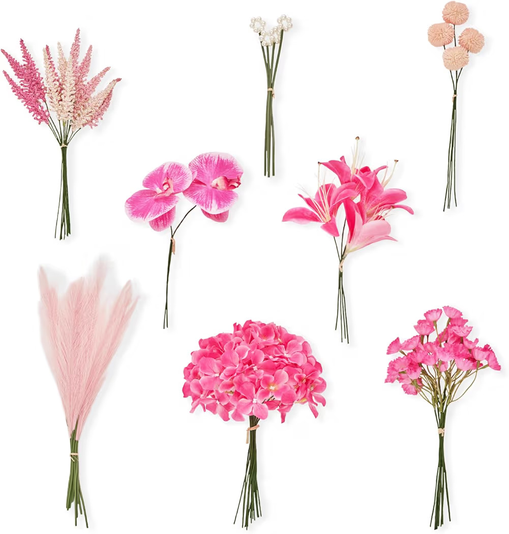 TINGE TIME Artificial Greenery Stems Box Set, 62pcs with 8 Kinds Faux Greenery Stems and Flowers ... | Amazon (US)