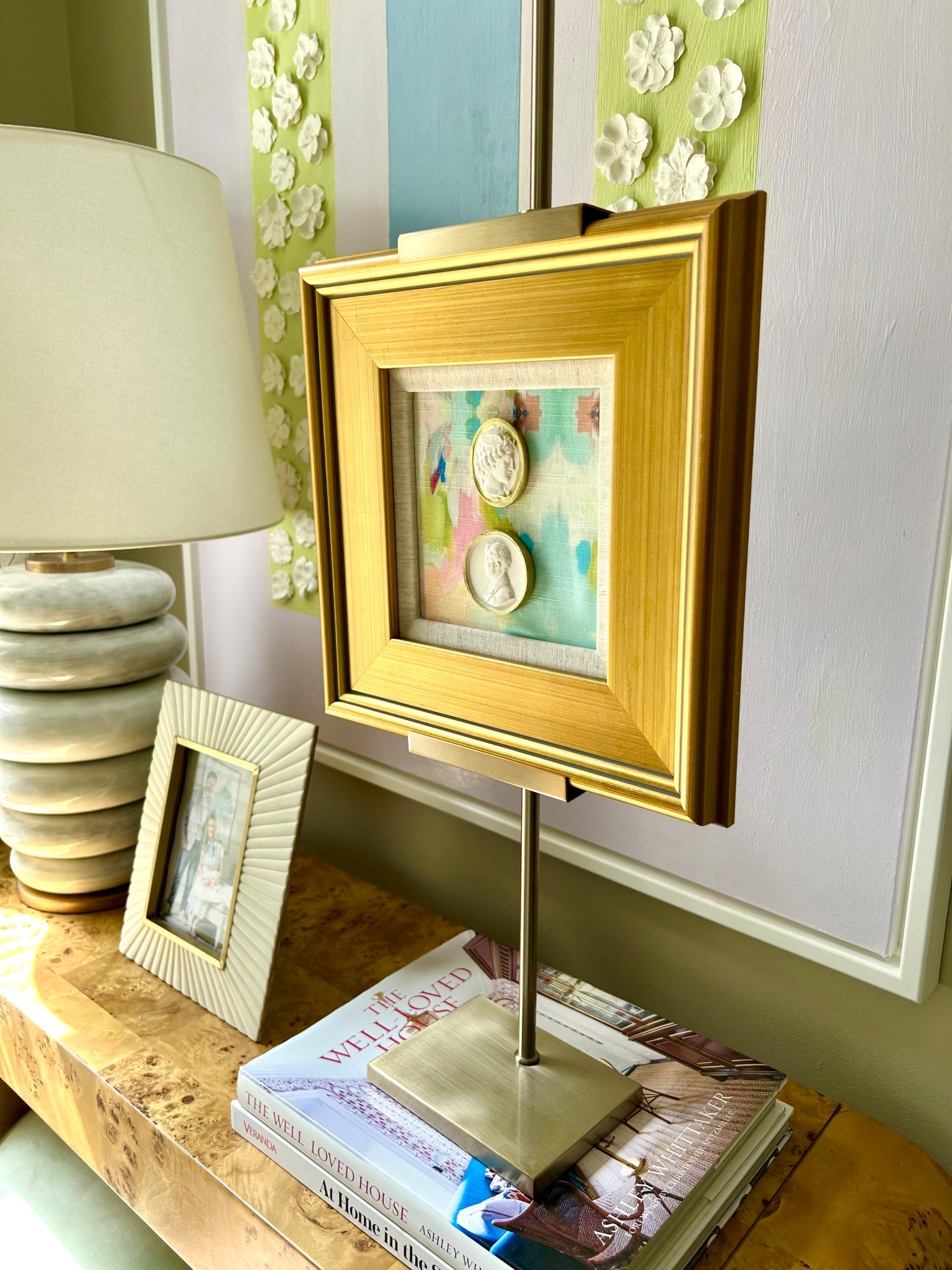 Display easel for artwork 
Intaglios art by Mkdeckerdesigns.com 

#LTKFindsUnder100 #LTKHome #LTKFamily