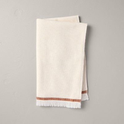 Twin Stripe Cotton Hand Towel Beige/Rust - Hearth & Hand™ with Magnolia: Lightweight, Farmhouse, OEKO-TEX Certified | Target