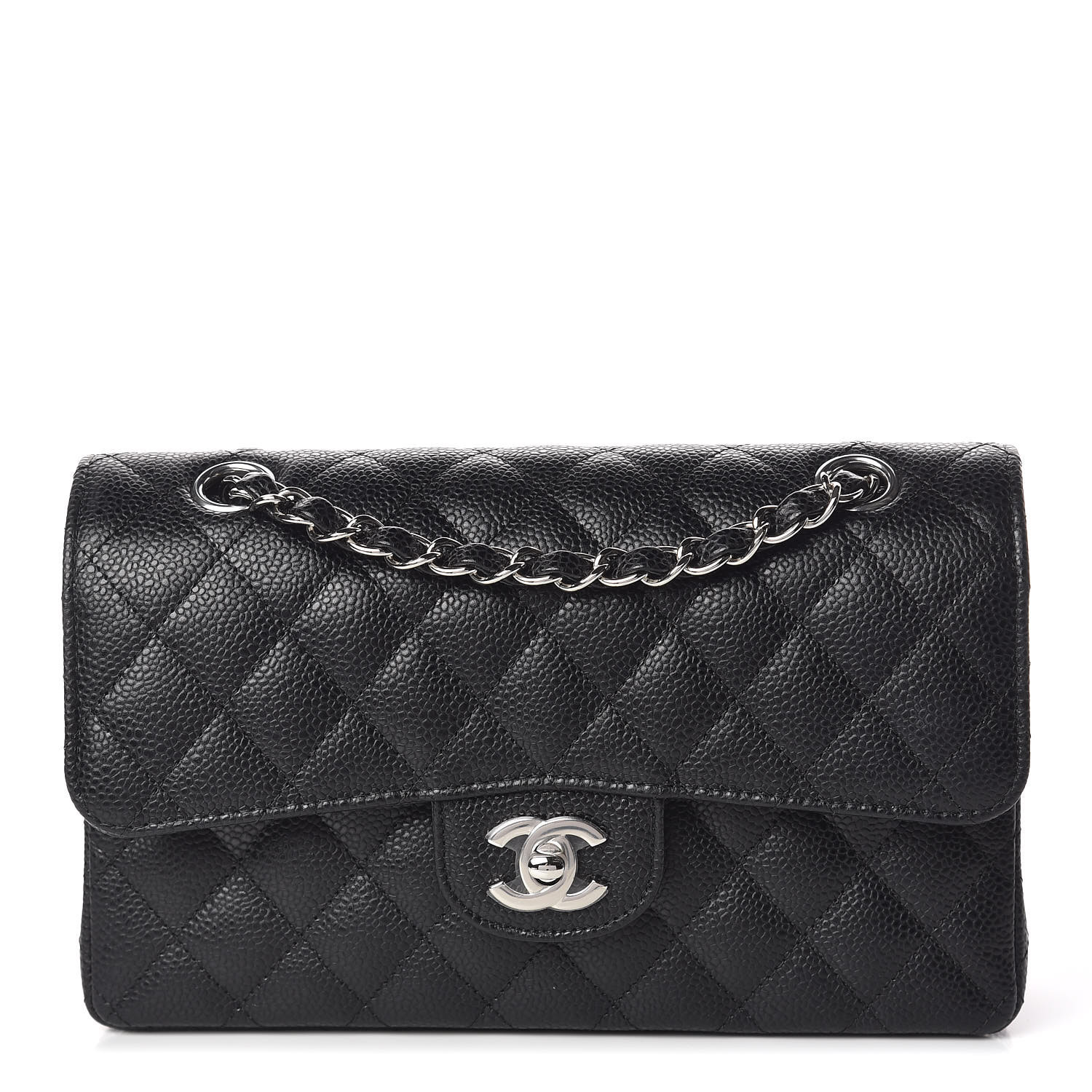 Caviar Quilted Small Double Flap Black | Fashionphile