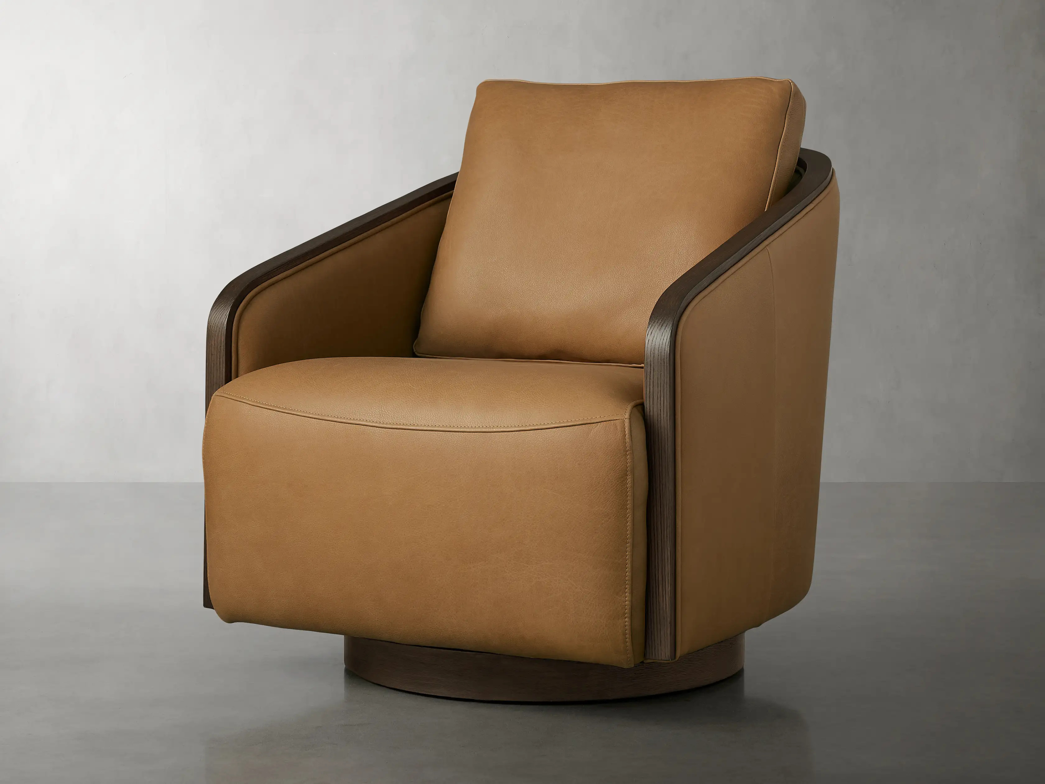 Pomona Leather Swivel Chair | Arhaus