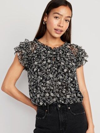 Ruffle-Trim Smocked Top for Women | Old Navy (CA)