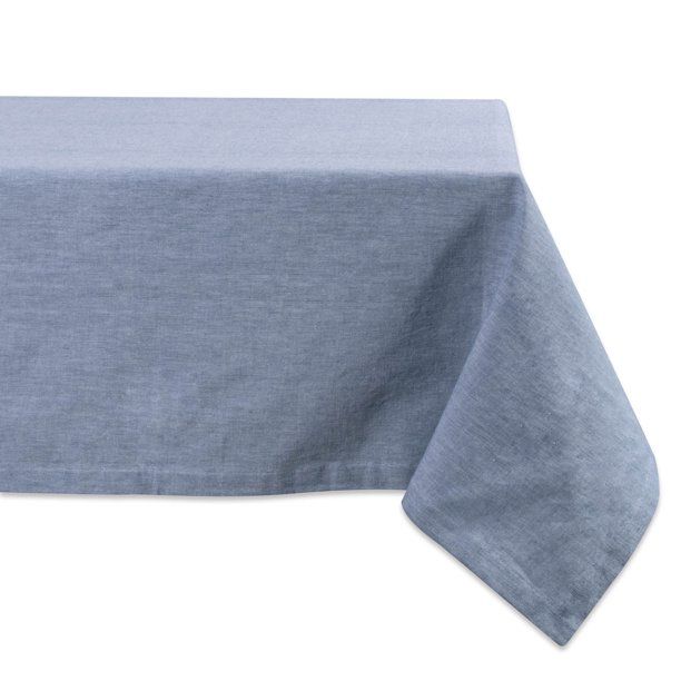 DII Blue Solid Chambray Tablecloth, 60" x 84", Cotton - Walmart.com | Walmart (US)