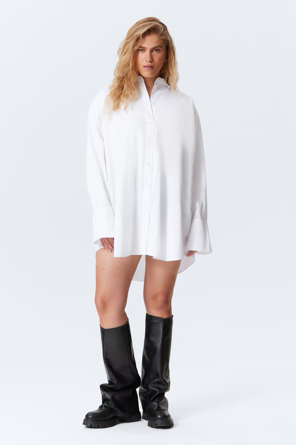 Mini robe-chemise popeline de coton | H&M (FR, IT, ES, PT, BE)