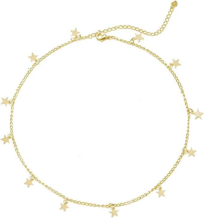 YANCHUN Star Choker Necklace Gold Choker Necklace for Women Dainty Layer Necklaces for Teen Girls... | Amazon (US)