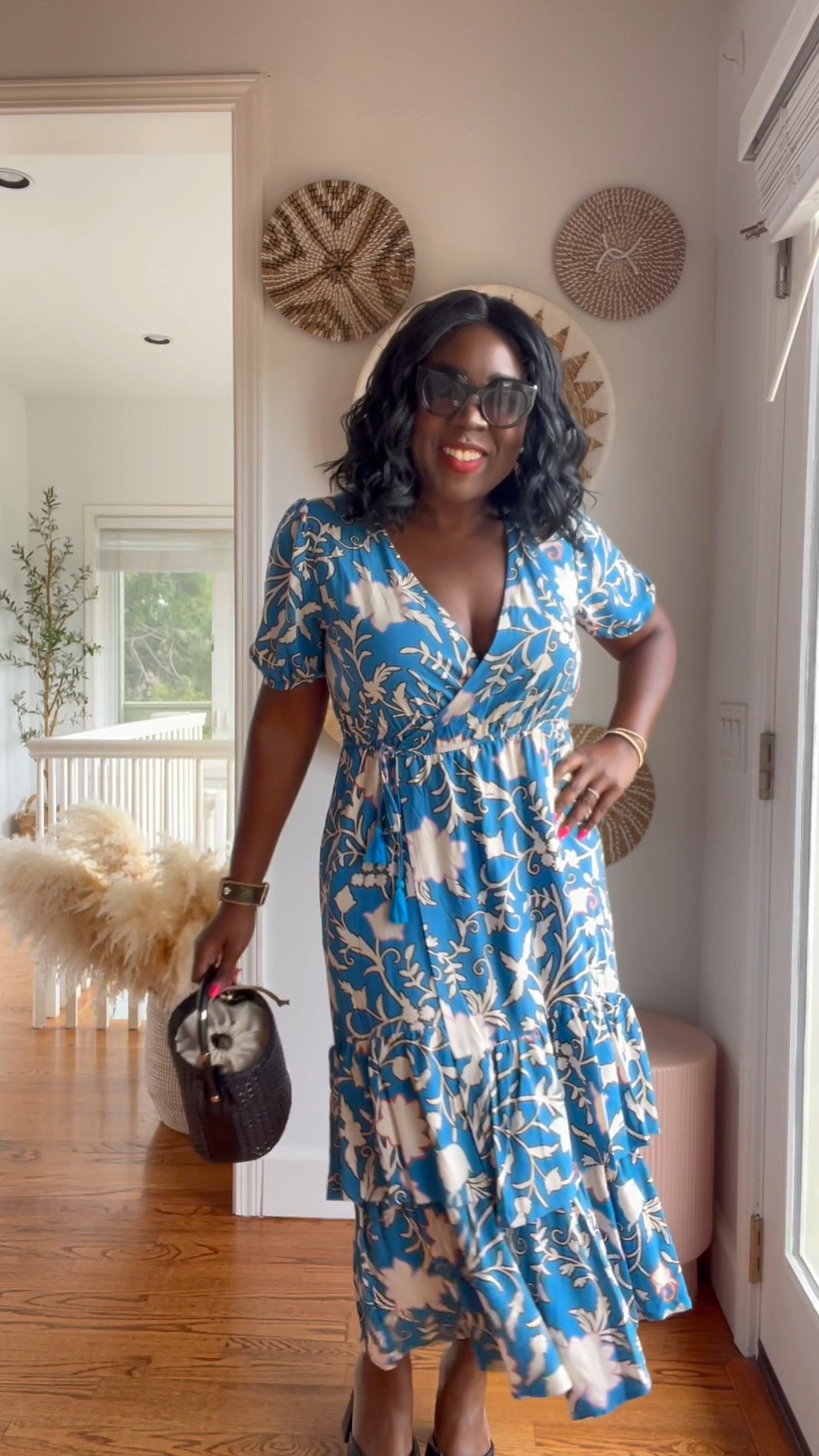 Target wrap dress with black bucket bag, black twist sandal heels and Target sunglasses!!

#LTKitbag #LTKstyletip #LTKshoecrush