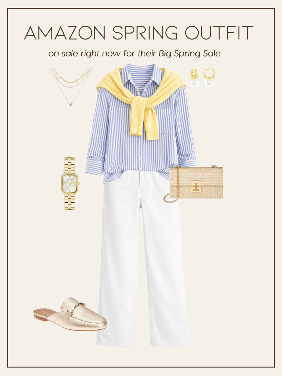 Loving this combination for an easy, pulled-together spring look 🤍 The butter yellow layer adds the perfect pop (such a big color this season), and everything pairs so well with classic pieces like white denim and soft neutrals.

All of these finds are from @amazon and part of their Big Spring Sale—so many versatile pieces that you can mix and match all season long. 

 #ad #founditonamazon