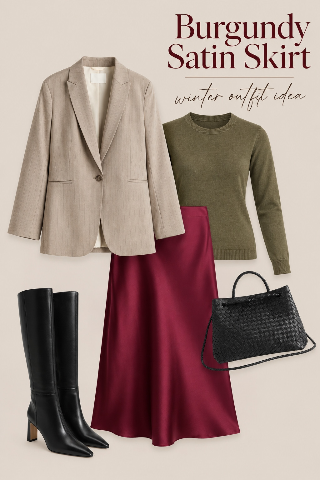 Burgundy silk or satin skirts are perfect for winter. Team with a lightweight knit, blazer and knee high boots 👢

#LTKdatenight #LTKautumn #LTKstyletip