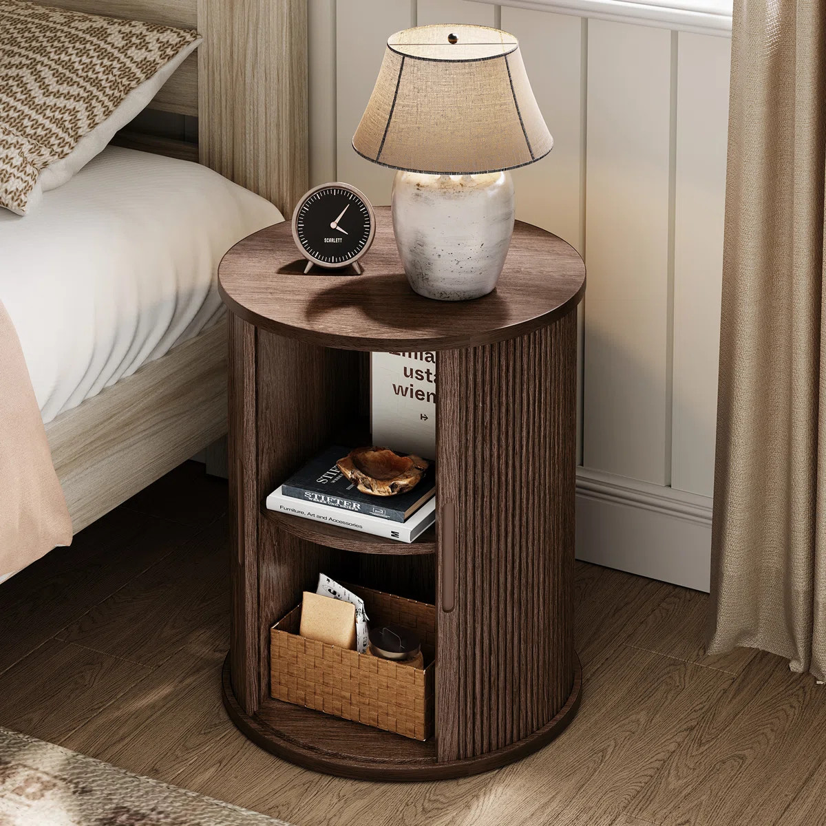 Leathia Fluted Round End Tables | Wayfair North America
