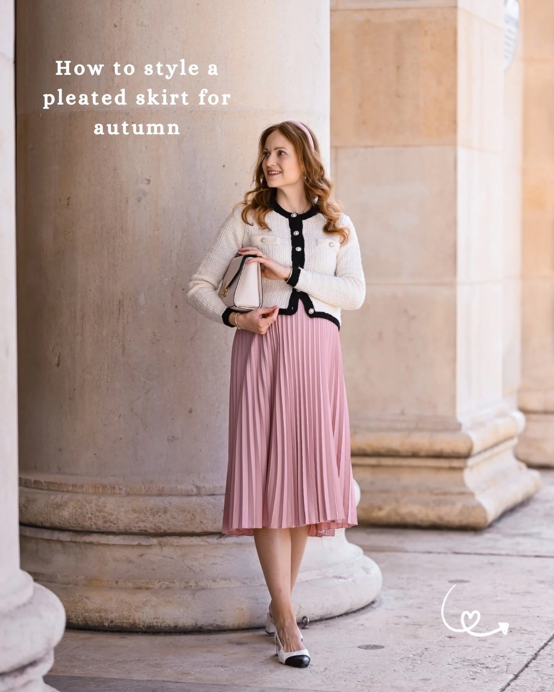 How to style a pleated skirt for autumn | Look 1

White boucle cardigan with black contrast hem – Mango
Pink pleated midi skirt – Chicwish 
Quite quilted slingback pumps with black contrast toe cap – Dune London
White classic top handle handbag – Asos
Pink headband – Etsy

If any of these aren’t current or available, I’ve linked alternatives. 🤍

#LTKFashionMonth #LTKeurope #LTKautumn

#LTKautumn #LTKeurope #LTKstyletip