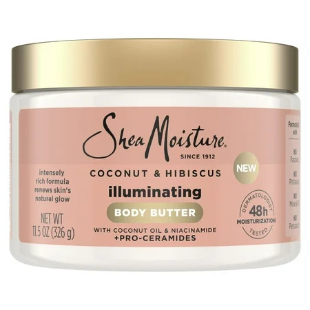 SheaMoisture Illuminating Body Butter Renewing Dry Skin Coconut & Hibiscus, 11.5 oz | Walmart (US)
