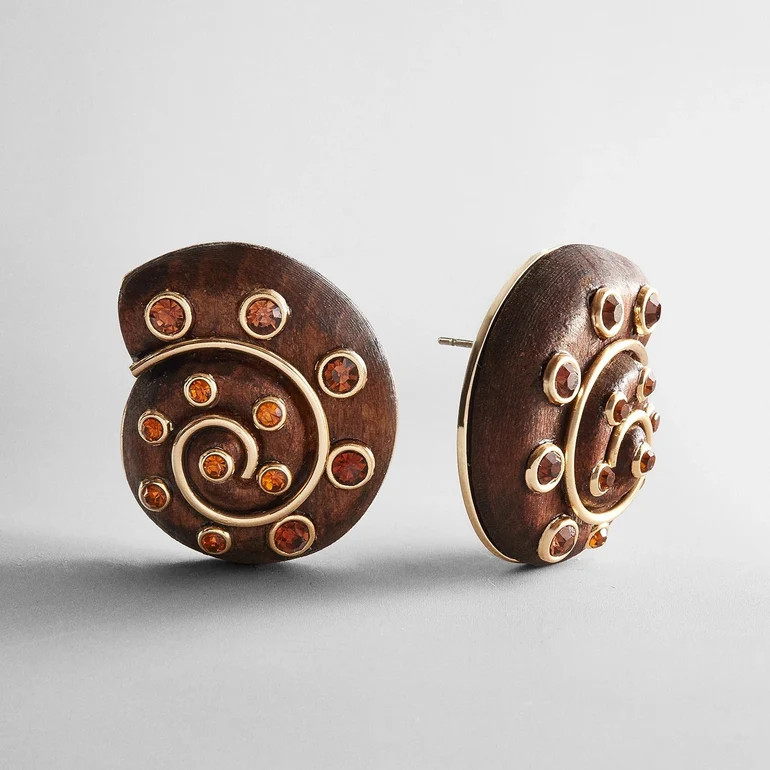 High Tide Shell Statement Earrings - Brown | BaubleBar