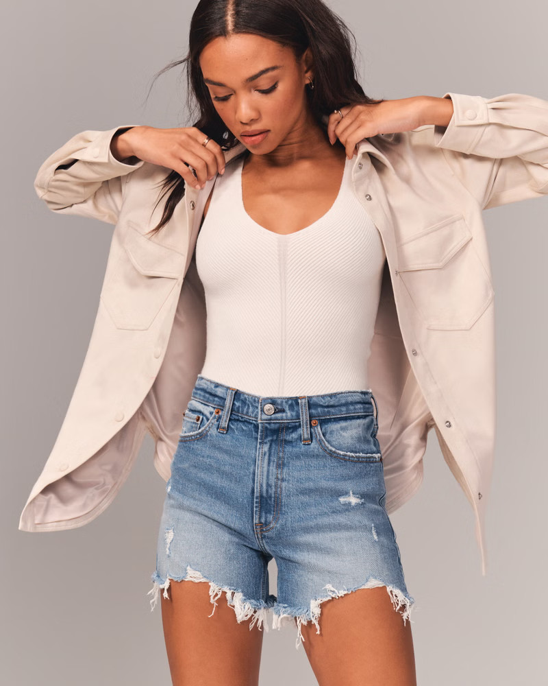 High Rise 4 Inch Mom Shorts | Abercrombie & Fitch (US)