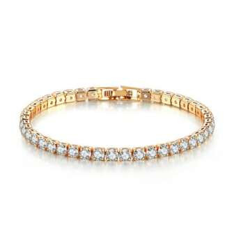 Sprankelend 4mm Tennis Ketting Enkele rij Armbanden Voor mannen & Dames , Koppel Stijl: Mode Pols... | SHEIN