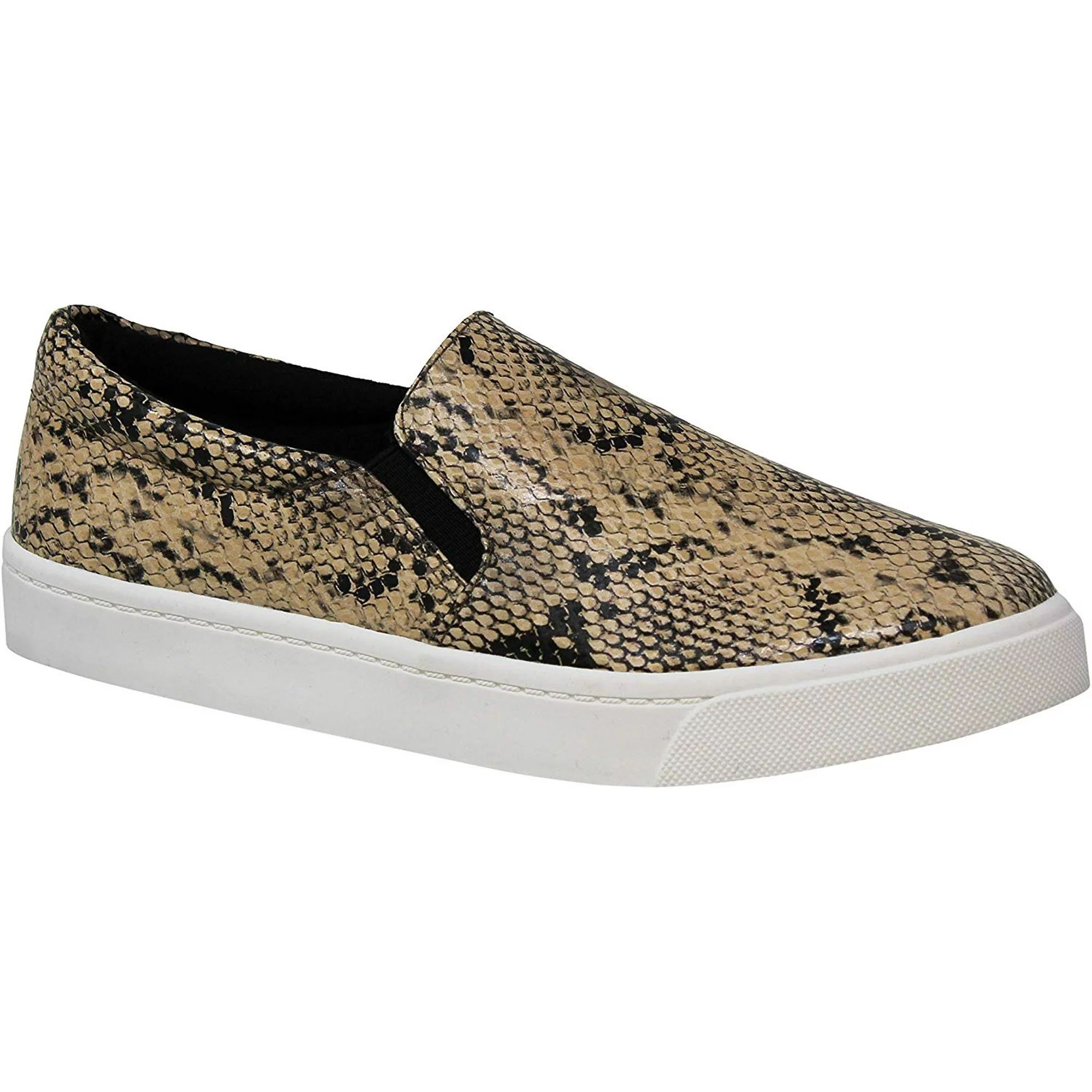 Soda Shoes Women's Reign Slip On White Sole Shoes NATURAL Python (6) | Walmart (US)