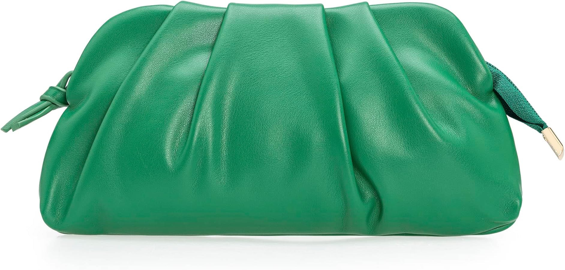 CHARMING TAILOR Chic Soft Vegan Leather Clutch Bag Dressy Pleated PU Evening Purse for Women | Amazon (US)