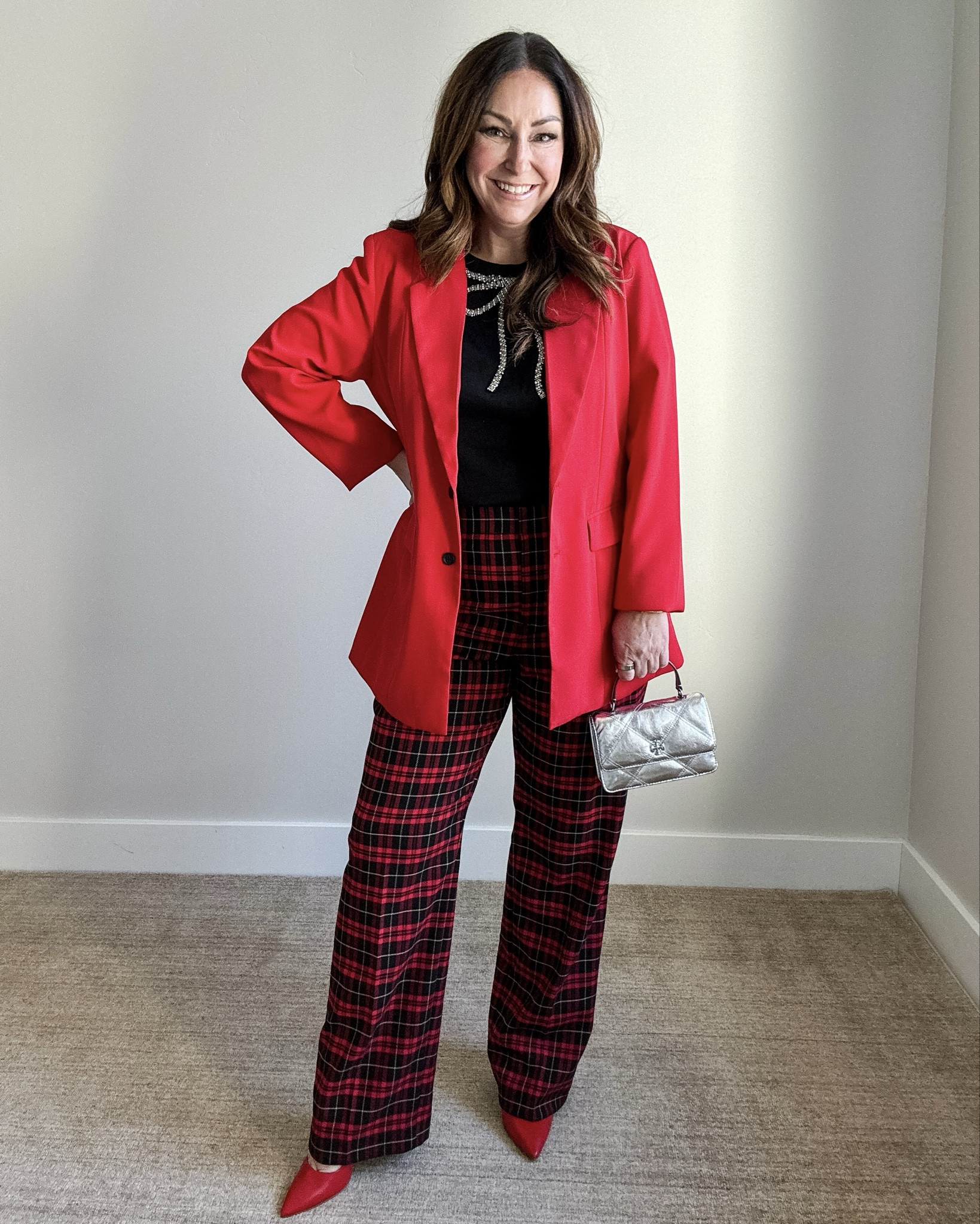  Festive Holiday Party Outfit | Wearing tee tts, L // Pants size up if in-between, 14 // Blazer tts, L  

 

#LTKHoliday #LTKOver40 #LTKMidsize