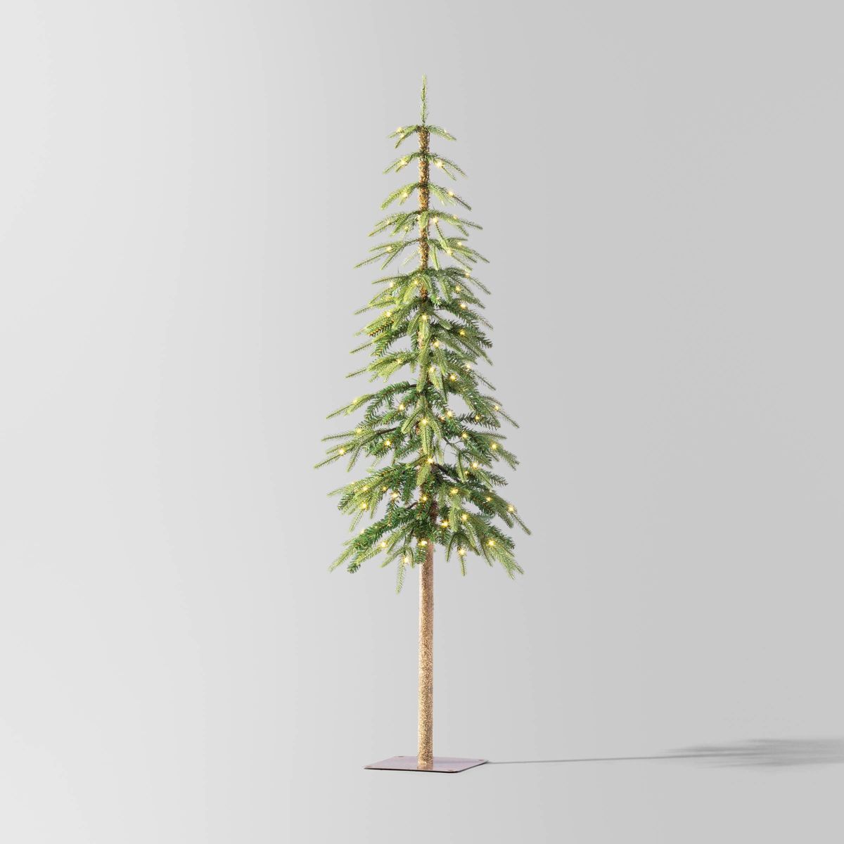 5' Pre-Lit LED Downswept Alpine Balsam Artificial Christmas Tree Warm White Dew Drop Lights - Won... | Target