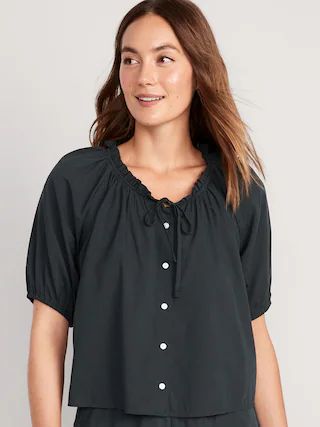 Matching Puff-Sleeve Pajama Swing Top for Women | Old Navy (US)