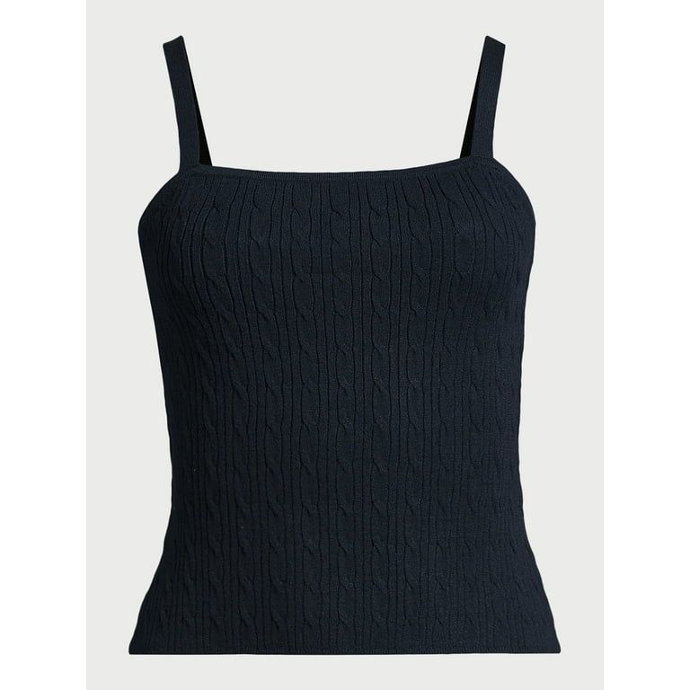 Free Assembly Women’s Cable Knit Cami Sweater, Sizes XS-XXXL | Walmart (US)