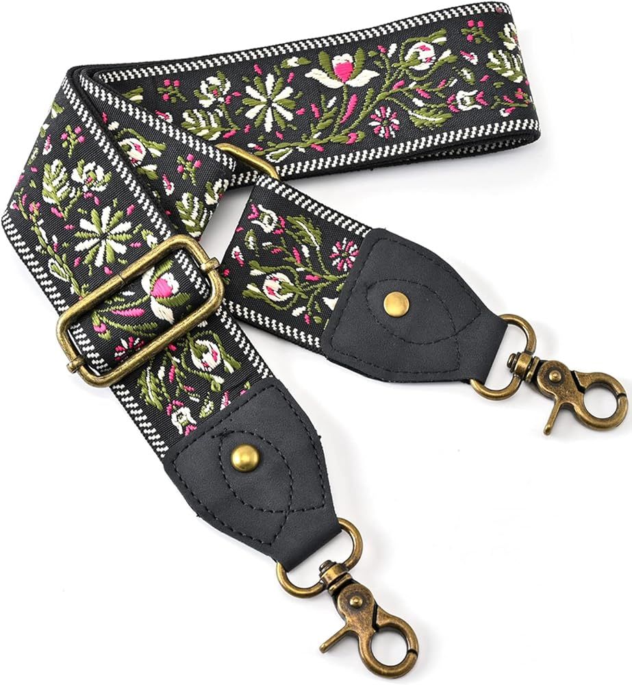 Purse Strap Wide Shoulder Strap Replacement Crossbody Handbag Adjustable Embroidery Bag Strap | Amazon (US)