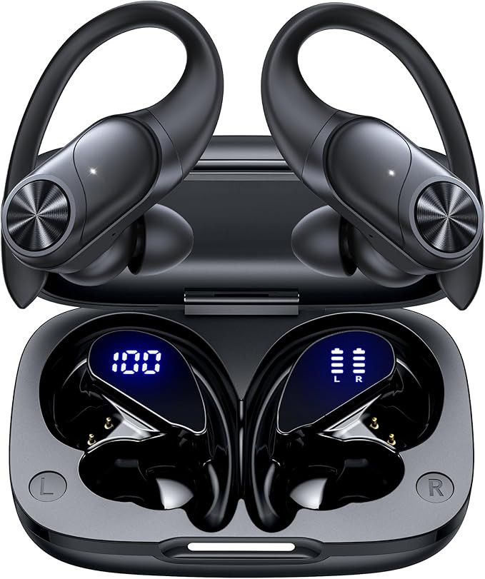Bluetooth Headphones Wireless Earbuds 80hrs Playtime Wireless Charging Case Digital Display Sport... | Amazon (US)