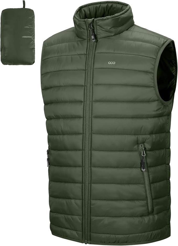 33,000ft Men's Lightweight Packable Insulated Puffer Vest Outerwear, Warm Winter Sleeveless Jacke... | Amazon (US)