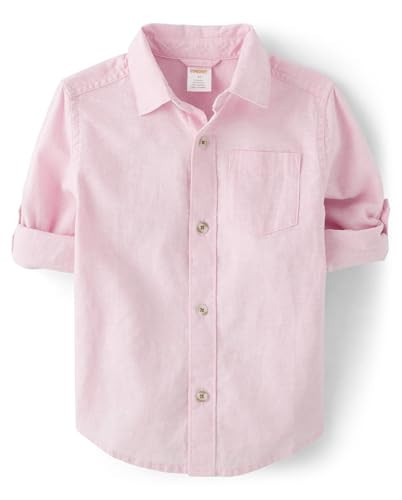 Gymboree,and Toddler Long Sleeve Button Up Shirts,Simple Pink,4T | Amazon (US)