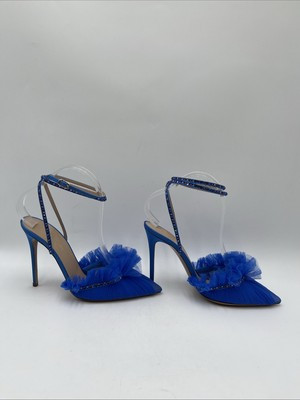 Women’s Andrea Wazen Franca Glit Crystal Pumps Blue Size 40 | eBay US