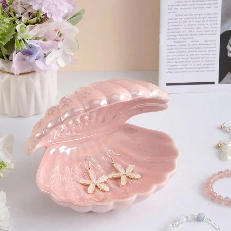 Shell Jewelry Dish Tray, Ceramic Trinket Tray Clamshell Jewelry Storage Dish, Ring Holder Dish Ke... | SHEIN