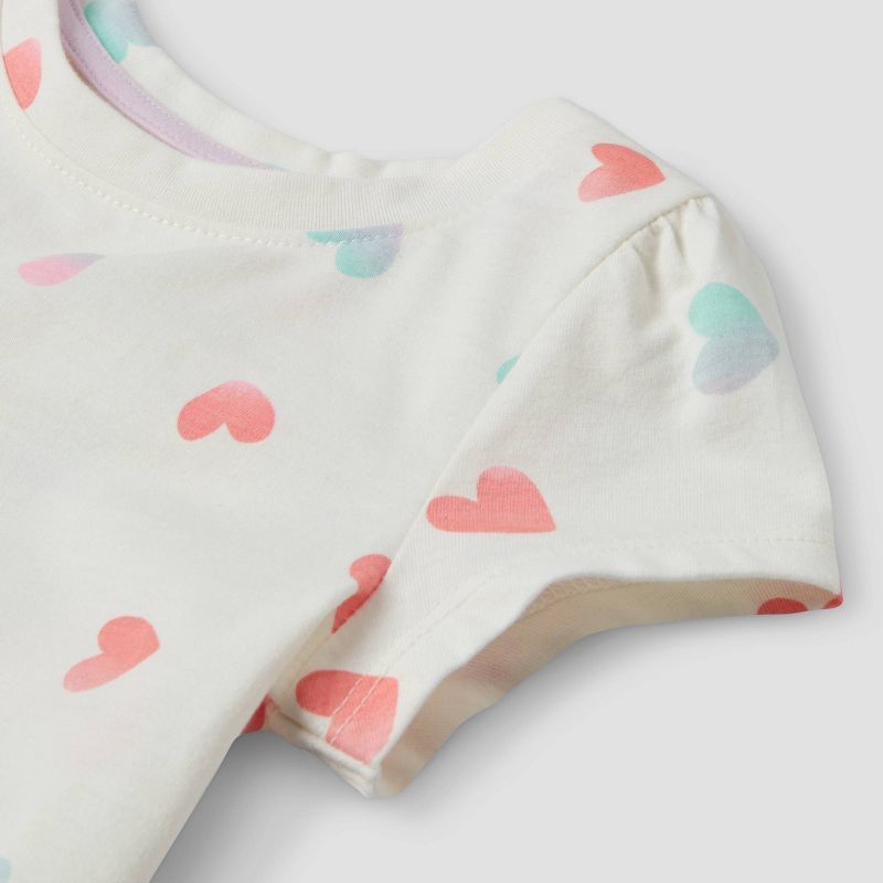 Toddler Girls' Tie-Dye Heart Short Sleeve T-Shirt - Cat & Jack™ Cream | Target