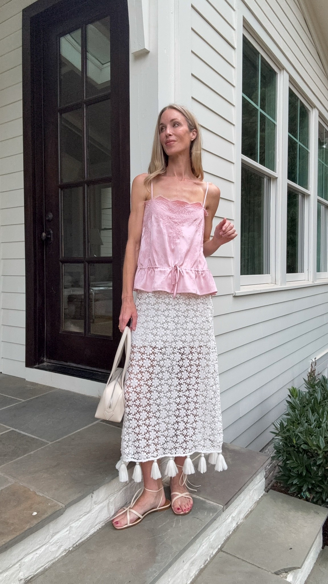 @Reformation top size 2, tassel skirt size 2, sandals 10 W.

summer top, elevated summer outfit, summer skirt, white midi skirt, pink blouse

#LTKootd #LTKgrwm #LTKSeasonal