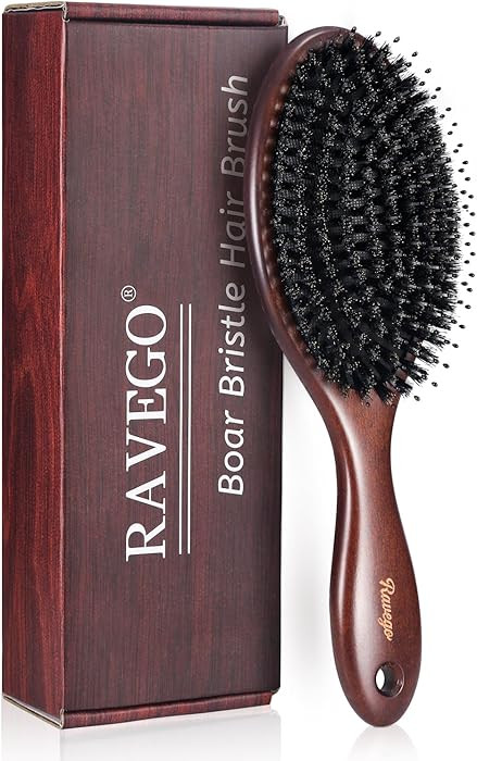 Hair Brush, Boar Bristles Hair Brush for Women Men Kids, Boar & Nylon Bristle Brushes for Smoothi... | Amazon (US)