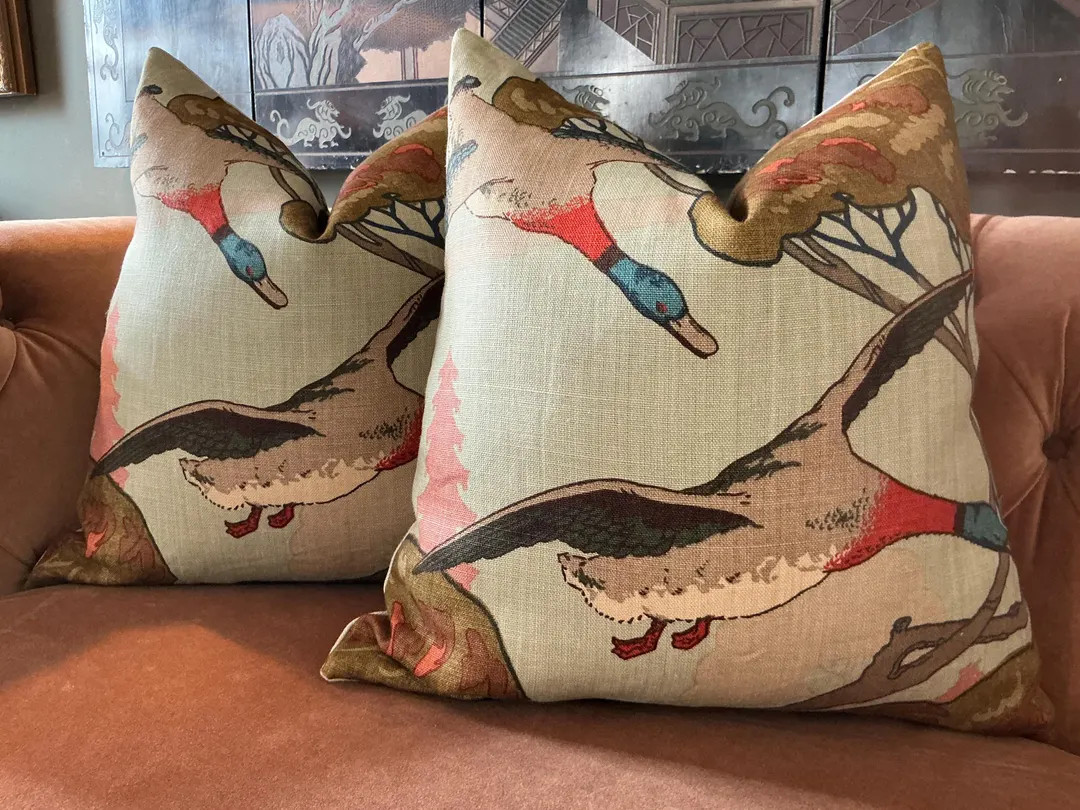 Lee Jofa “flying Ducks in Sky Pillow Covers - Etsy | Etsy (Global)