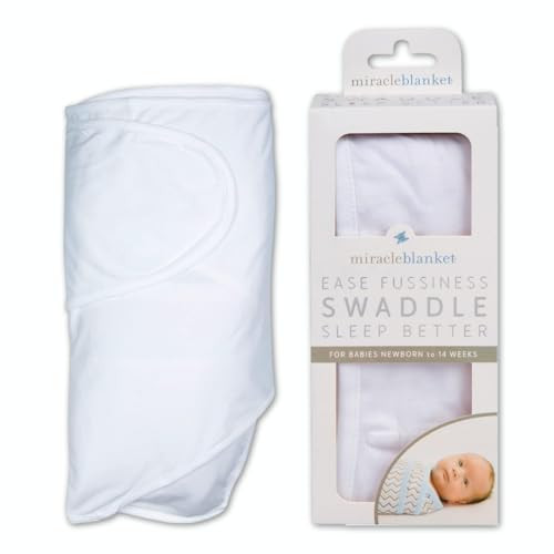 Miracle Blanket Swaddle Wrap - Boy, Girl, or Neutral Receiving Baby Blanket - Soft, Wearable Sleep Sack Essential for Newborns and Infants (White) | Amazon (US)