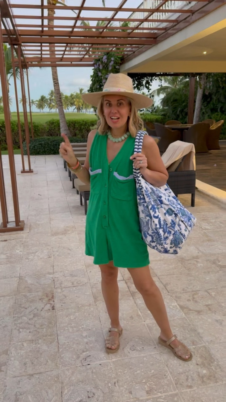 The cutest cover up, hat, bag combo you’ve ever seen - in my opinion! Ha

s romper
M/L hat
8 shoes

#LTKOver40 #LTKTravel #LTKootd