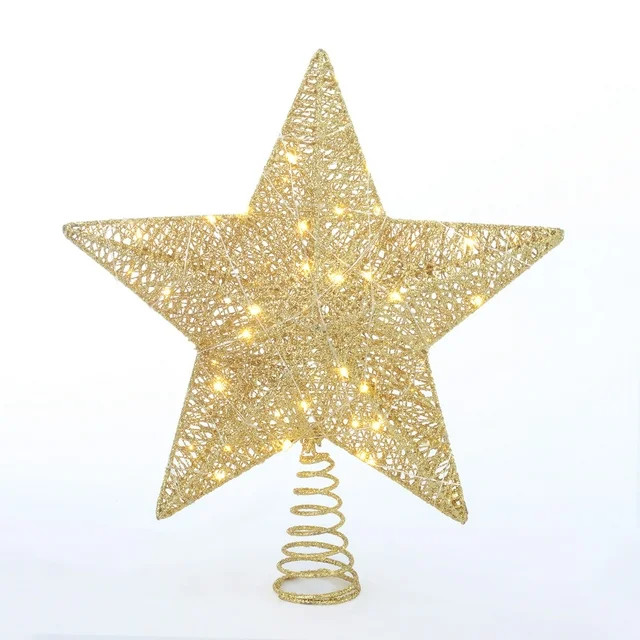 15" LED Christmas Tree Topper, Gold Star, 0.66 lb, Holiday Time | Walmart (US)